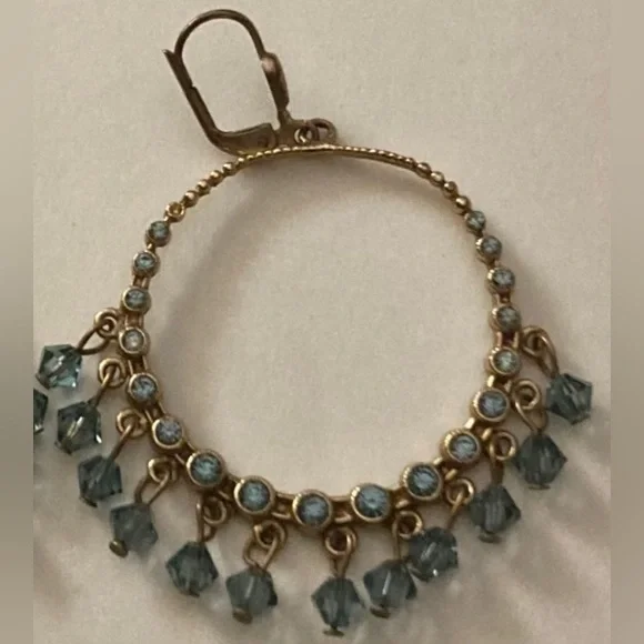 CATHERINE POPESCO La Vie Parisienne Gold Hoop Beaded Crystal Earrings - Picture 7 of 9